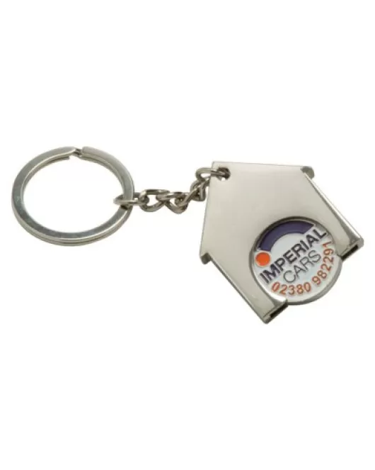 HOUSE SHAPE TROLLEY COIN KEYRING