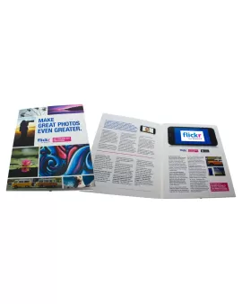 Custom made soft back video brochure made for Flickr