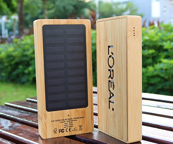 Custom Solar Panel LED Power Bank