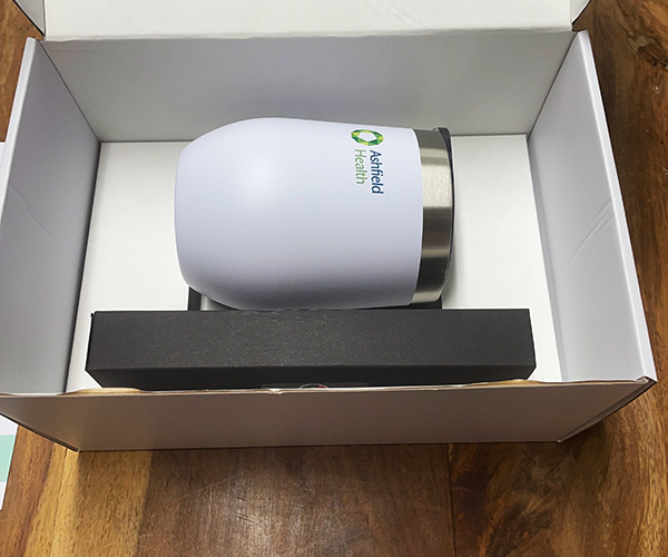 Ashfield Health Mailer Box with Thermal Mug and SHEAFFER Pen
