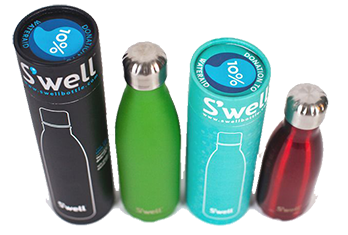 Swell bottles in a line with tube packaging